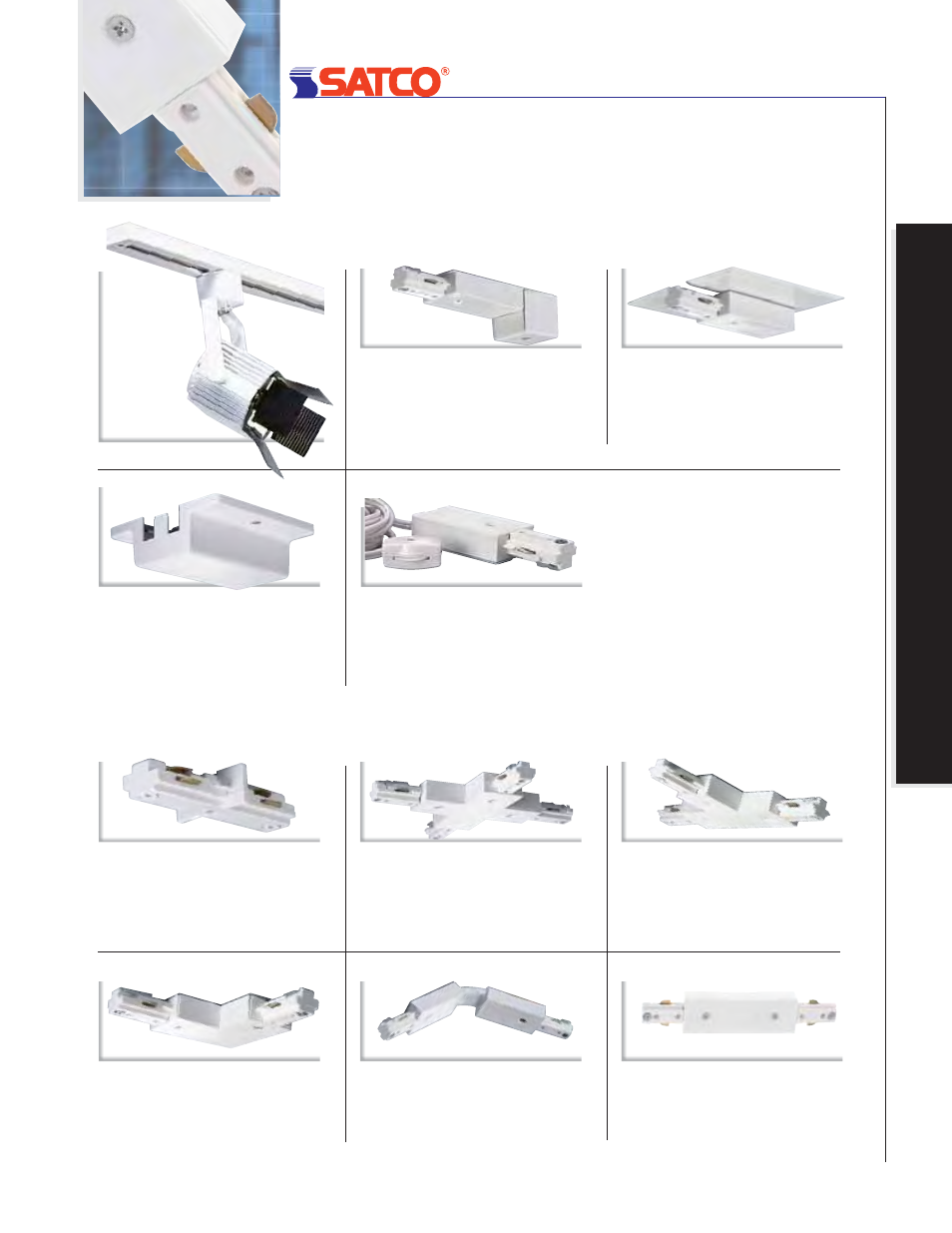 Track accessories, Accessories, Track lighting | Tr ac k lighting accessor ies | Satco Products R30 Soft Square User Manual | Page 8 / 13