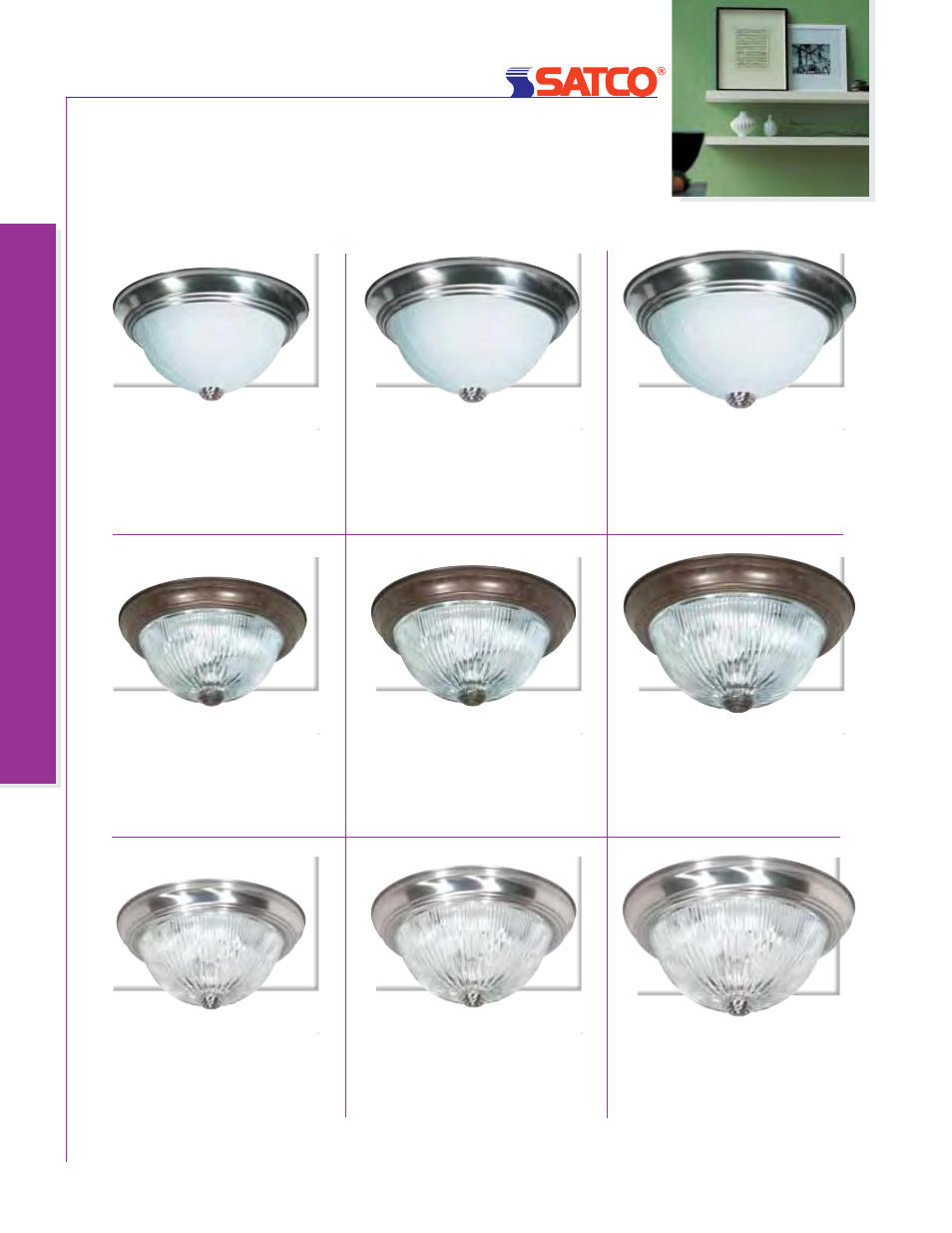 Ceiling fixtures, Fixtures, Ceiling | Ceiling f ixtures, 11” flush, 13” flush, 15” flush | Satco Products 76-693 User Manual | Page 11 / 64