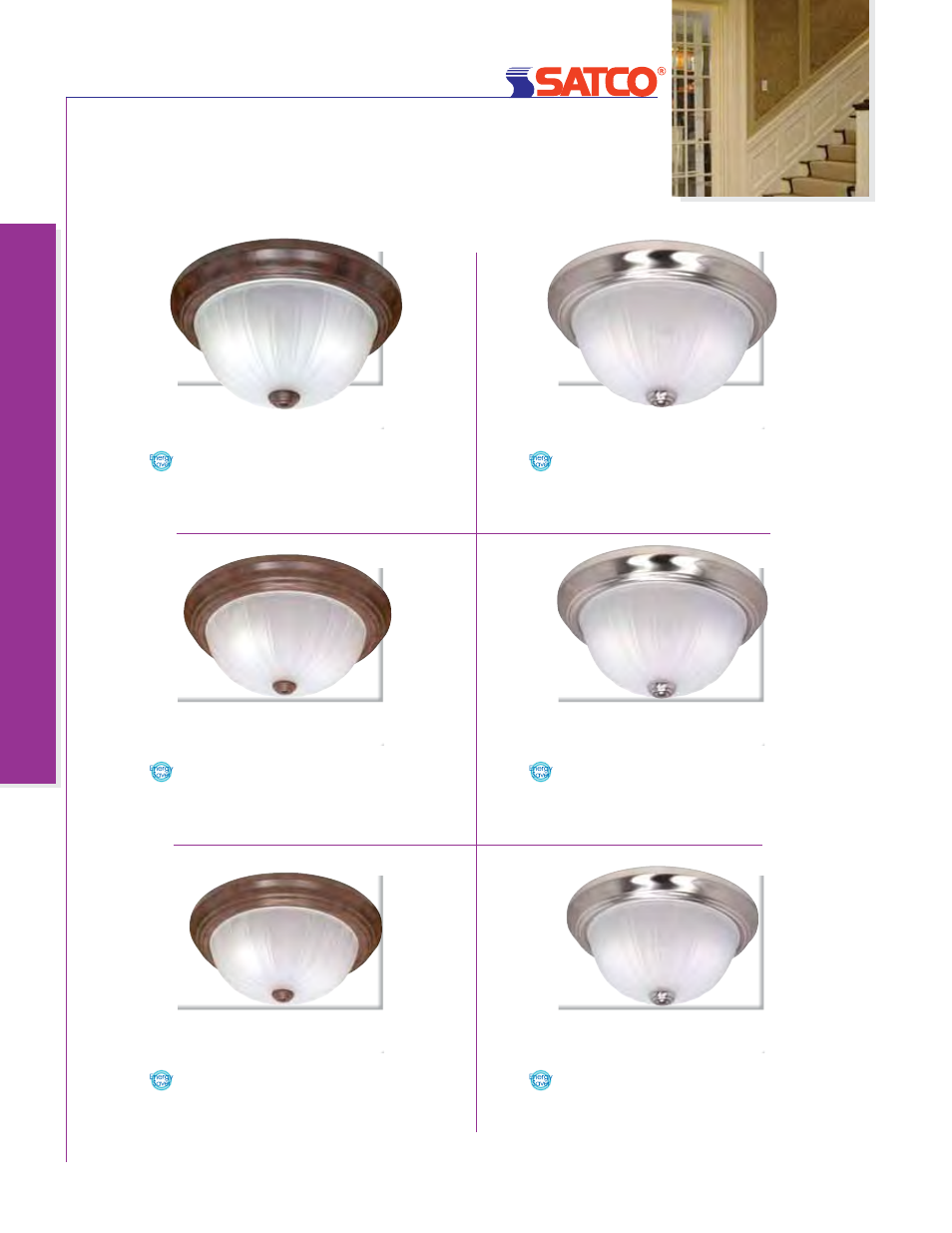 Ceiling fixtures, Energy efficient, Ener gy ef ficient ceiling f ixtures | Satco Products 76-693 User Manual | Page 32 / 64