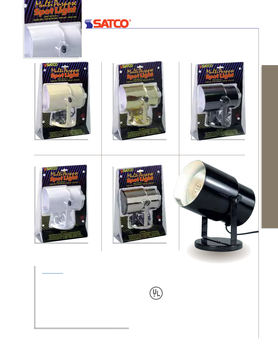 Portable spot lights, Spot lights, Portable | Desk lamps & specialty lighting | Satco Products 60-800 User Manual | Page 17 / 26