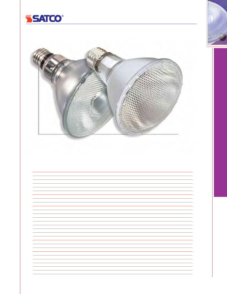 Reflectors, Par30ln/par38, Halogen lamps | Quality • value • performance, Satco par halogen lamps, Par38 par30ln, Not shown actual size | Satco Products Halogen PAR30 User Manual | Page 3 / 22