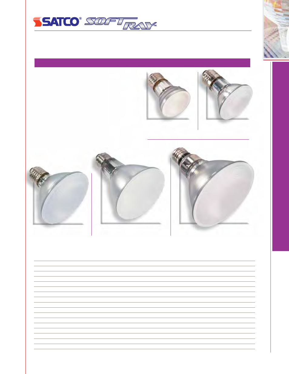 Soft ray par lamps, Reflectors, Halogen lamps | Frosted halogen lamps, Not shown actual size, Par30 short neck, Par16 par20, Not shown actual size par30 long neck par38, So f t – r a y | Satco Products Halogen PAR30 User Manual | Page 6 / 22