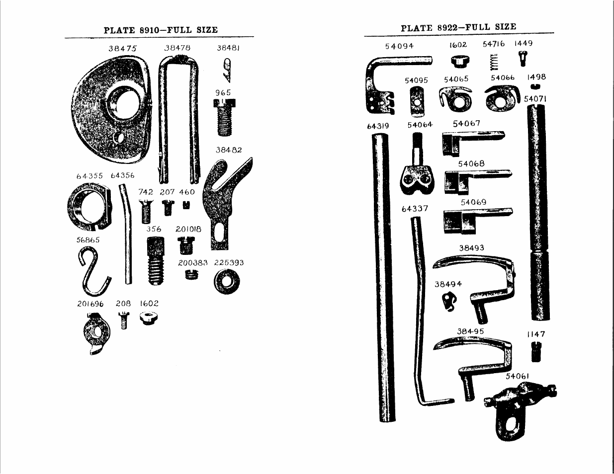 O i v, Plate 8910-full size, Plate 8922-full size | SINGER 147-23 User Manual | Page 22 / 30