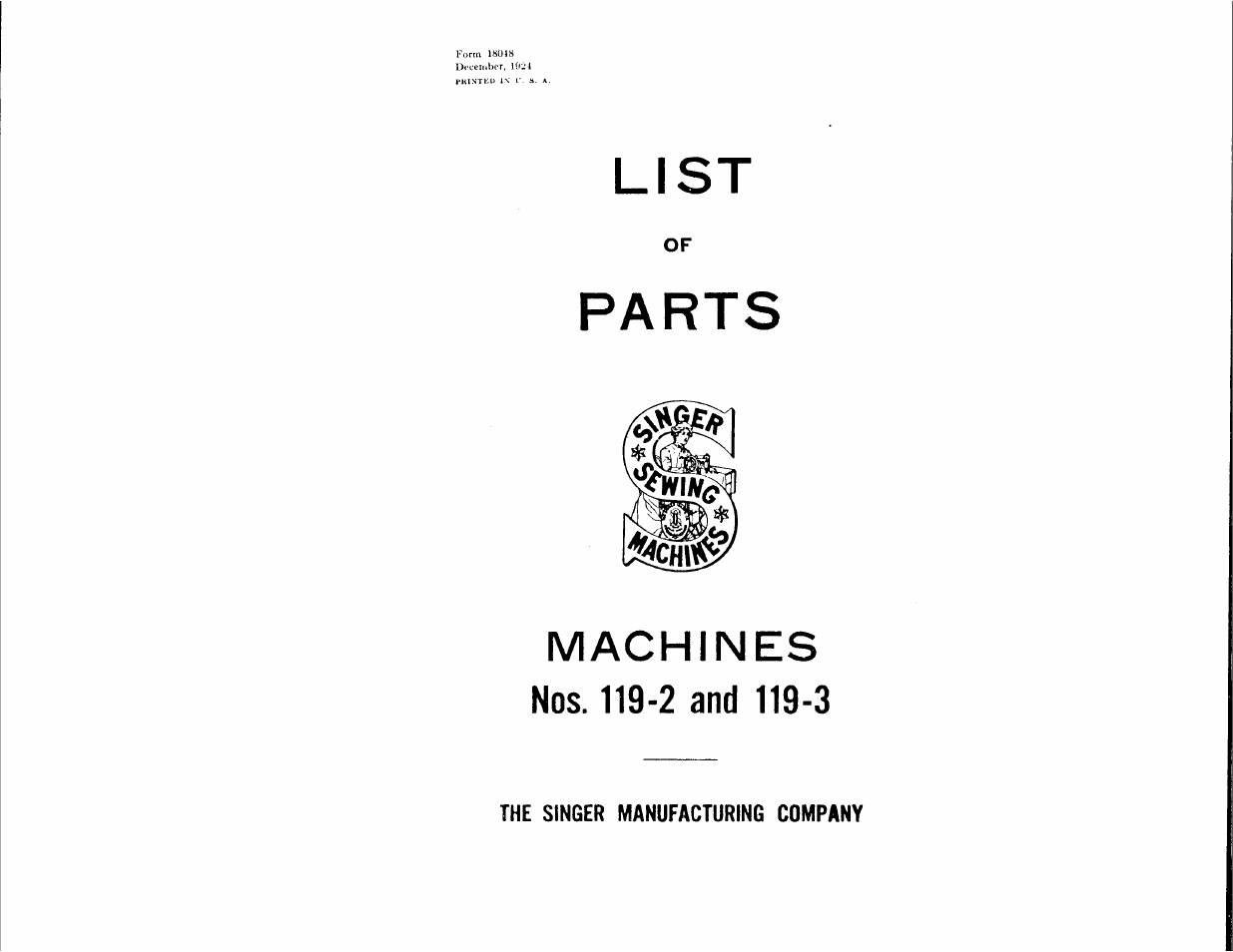 SINGER 119-2 User Manual | 23 pages