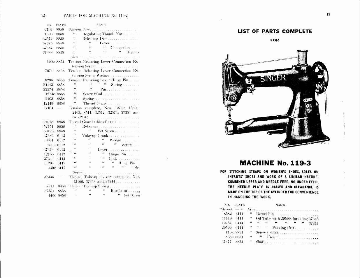 Machine no. 119-3 | SINGER 119-2 User Manual | Page 6 / 23
