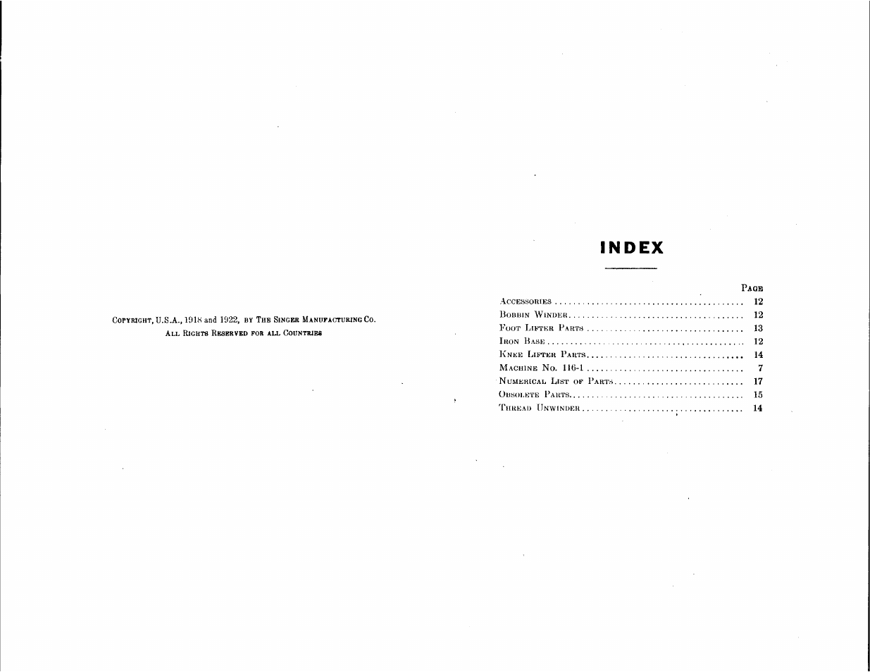 SINGER 116-1 User Manual | Page 2 / 20