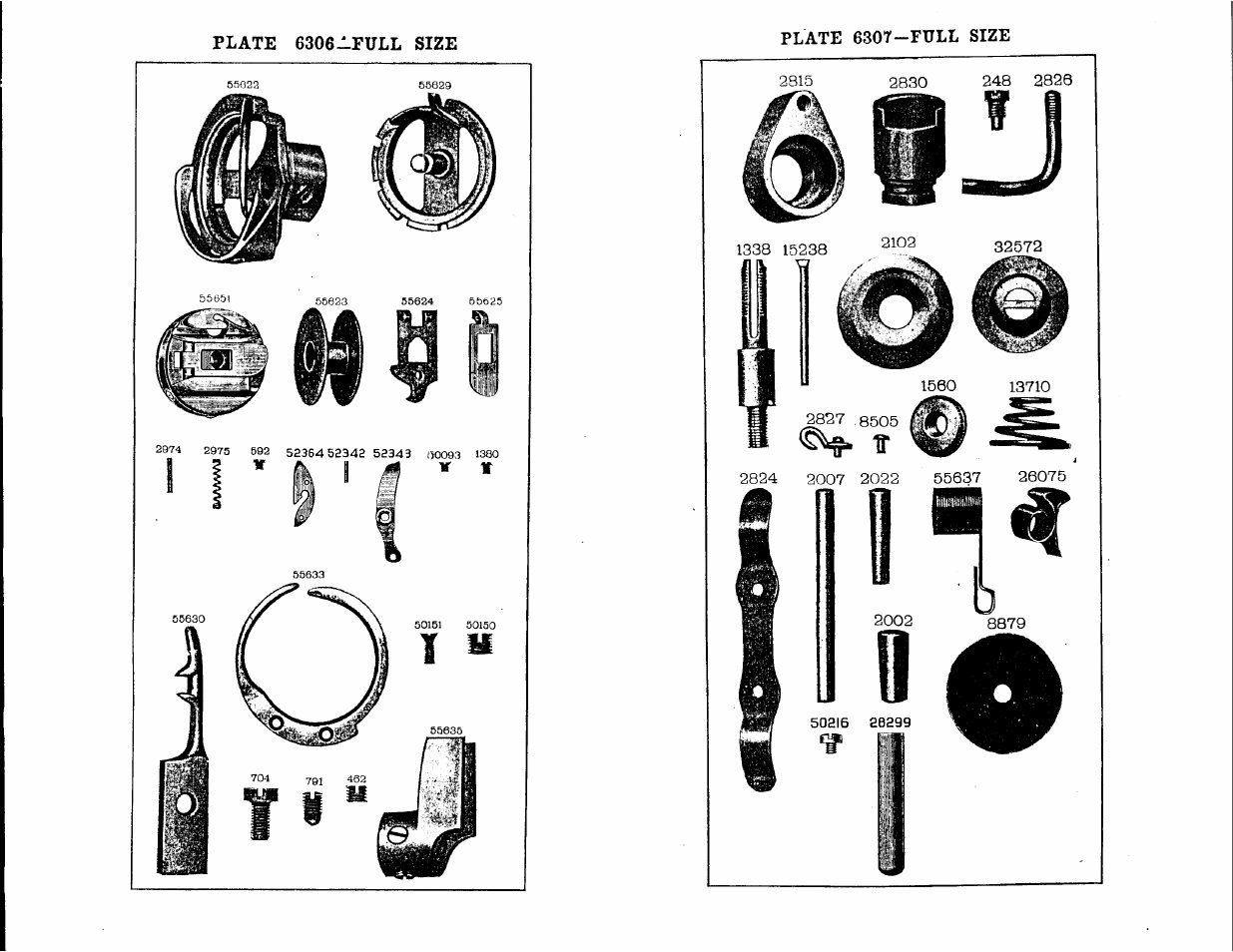 Plate 6306jlfull size, Plate 630r-full size | SINGER 115-1 User Manual | Page 29 / 38