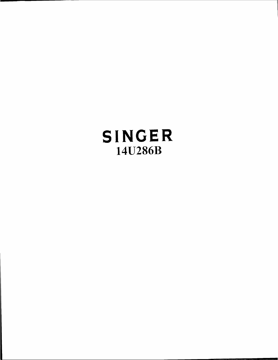 SINGER 14U286B User Manual | 21 pages