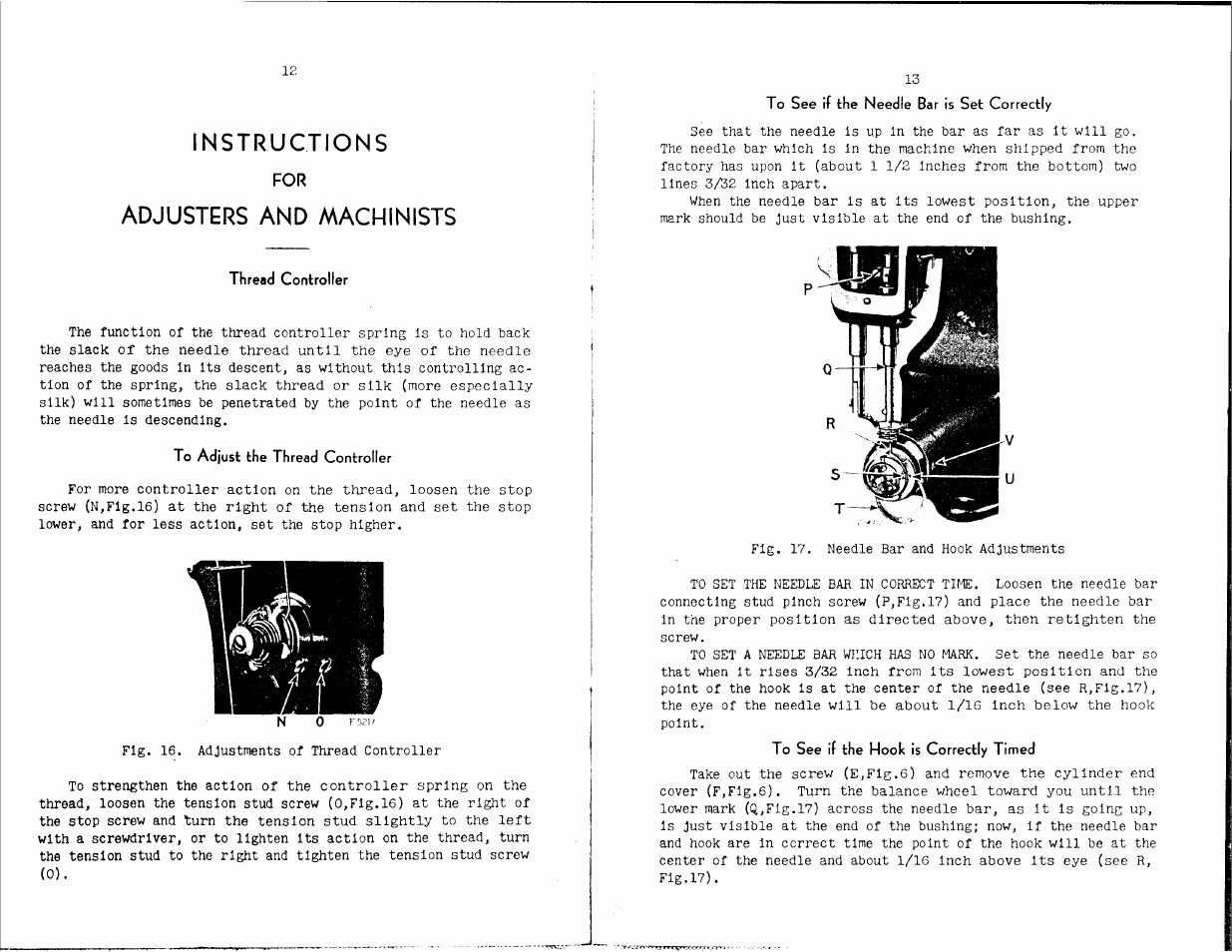 Thread controller, To adjust the thread controller, To see if the needle bar is set correctly | Adjusters and machinists | SINGER 142W25 User Manual | Page 8 / 10