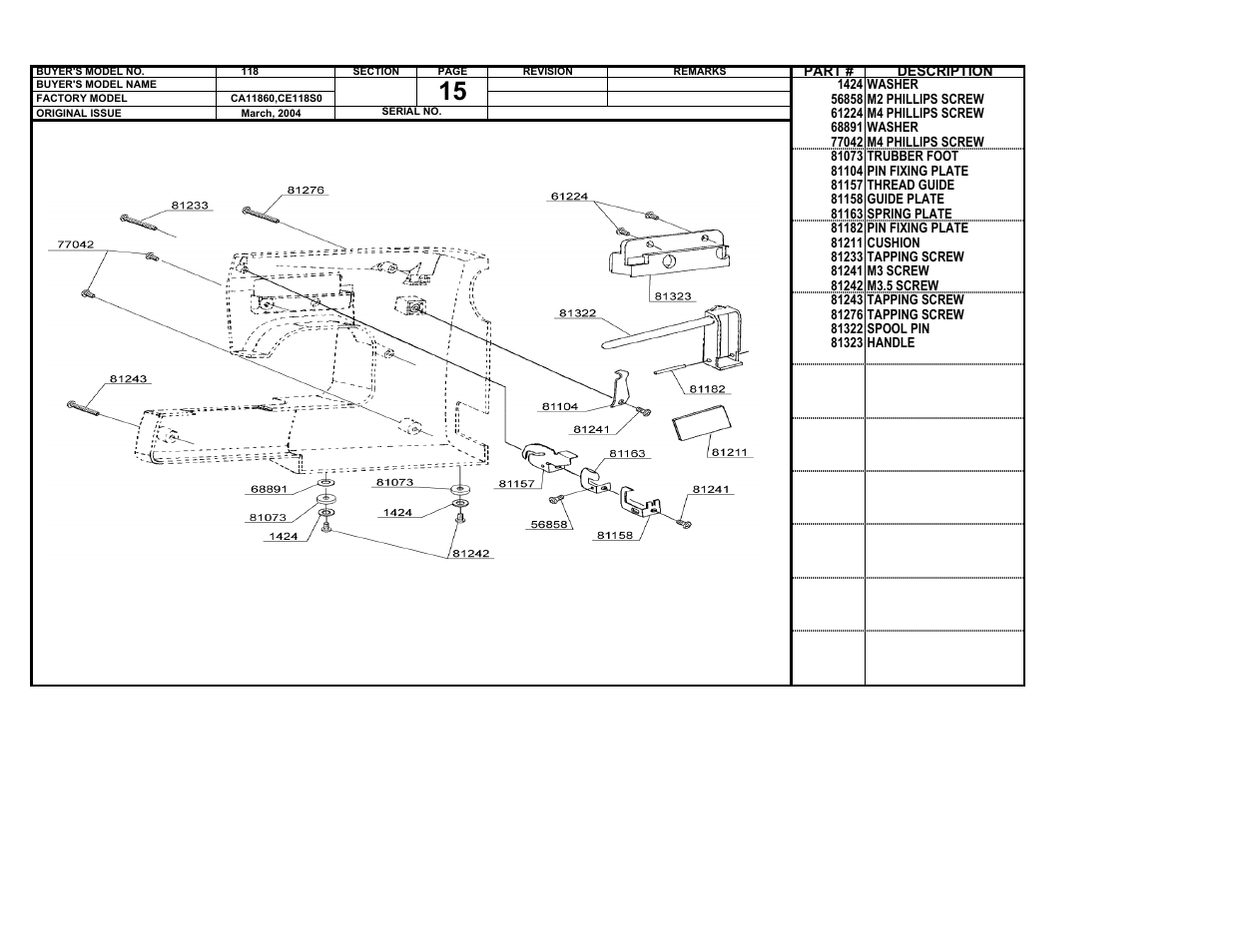 SINGER 118 User Manual | Page 15 / 16