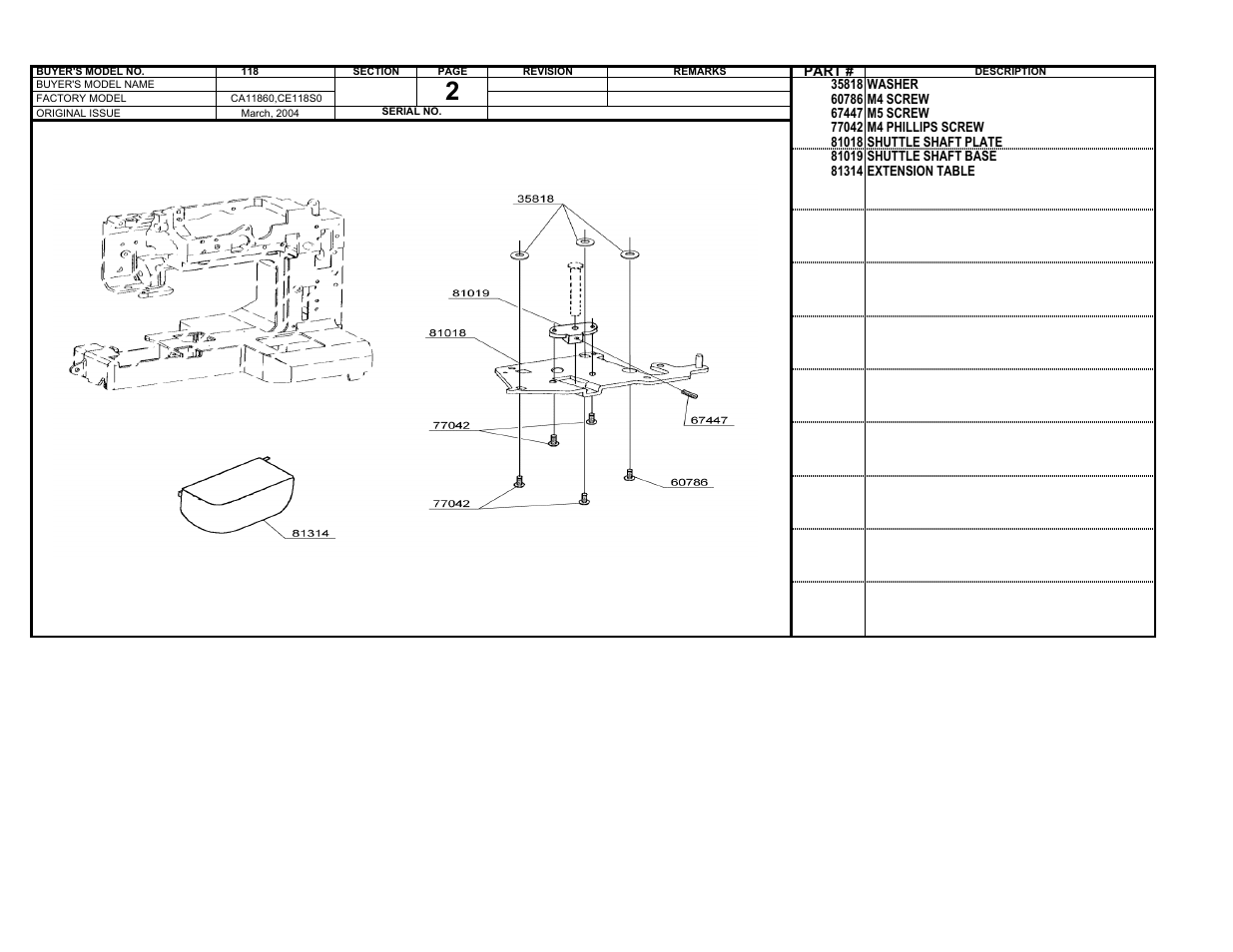 SINGER 118 User Manual | Page 2 / 16