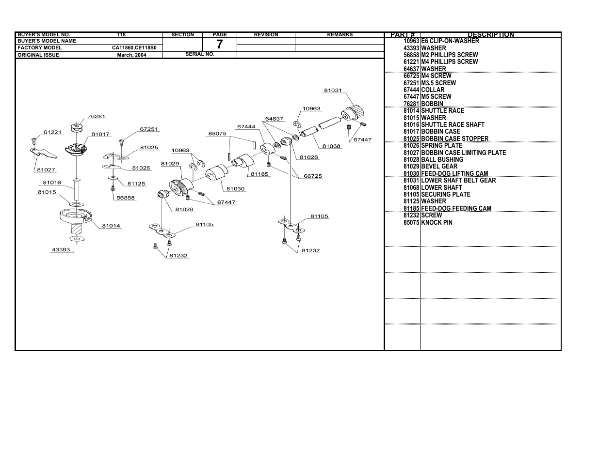 SINGER 118 User Manual | Page 7 / 16