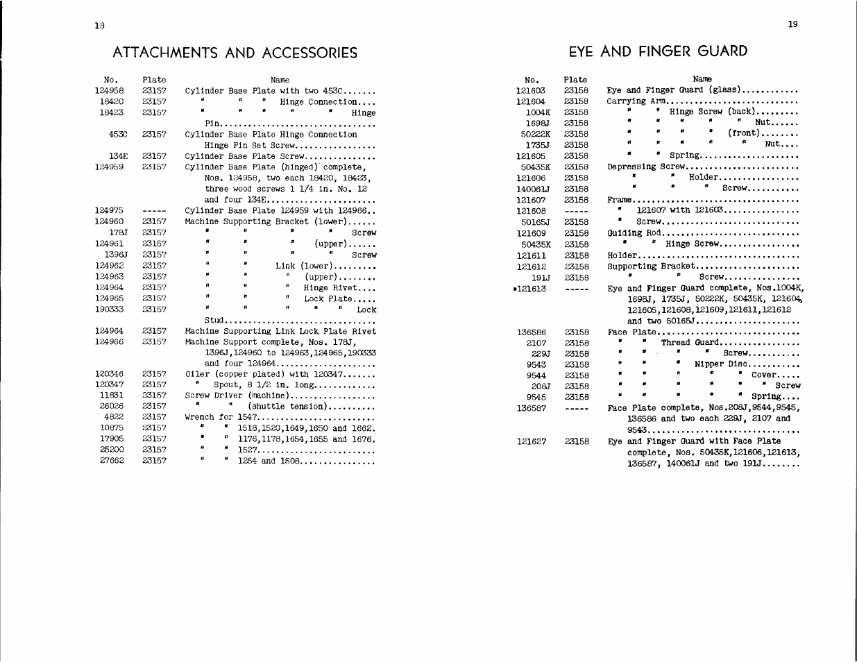 Attachments and accessories, Eye and finger guard, Attactnnents and accessories | Eye and ringer ouard | SINGER 114-39 User Manual | Page 10 / 20
