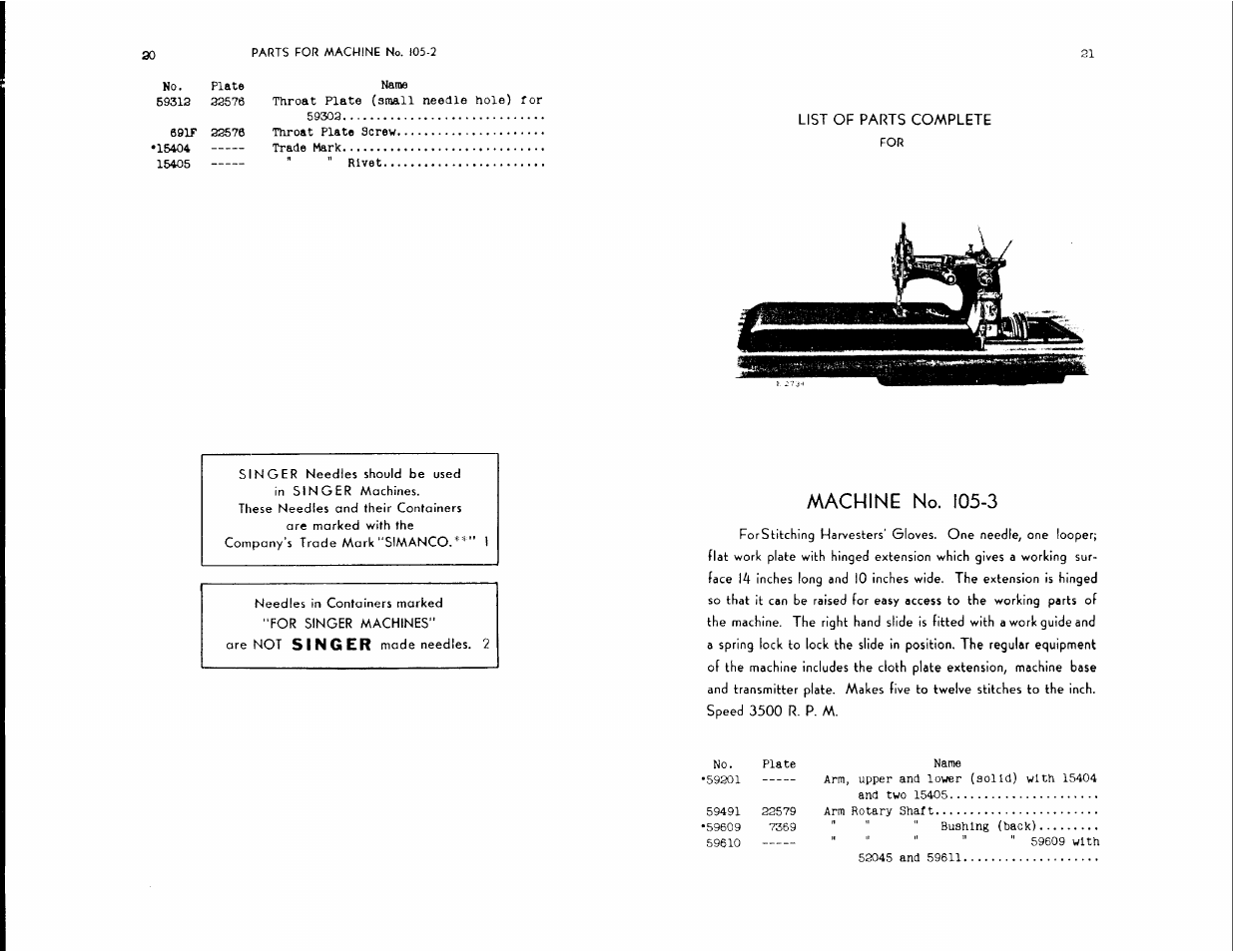 Machine no. 105-3 | SINGER 105-1 User Manual | Page 12 / 30