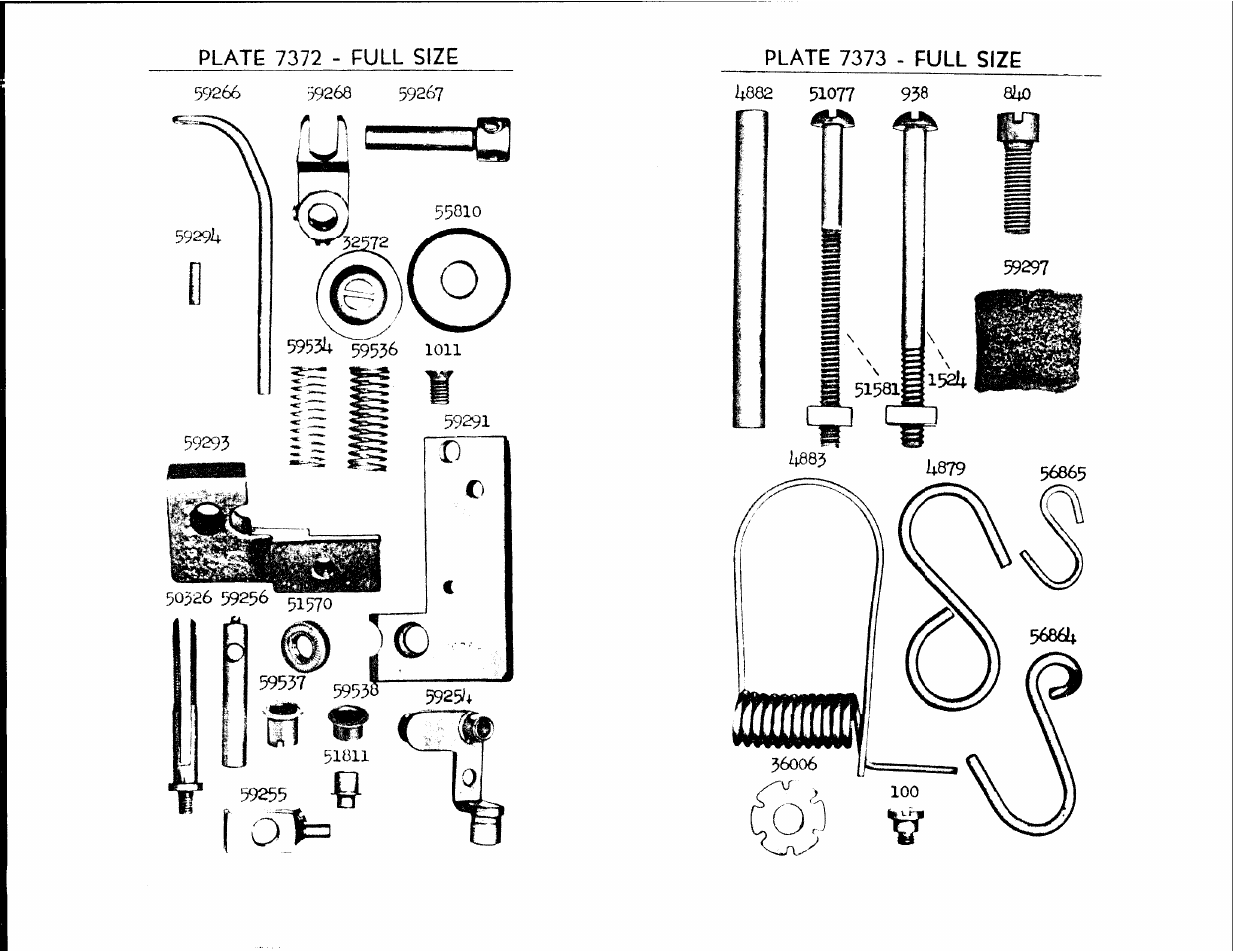 F o1t=i, Plate 7372 - full size, Plate 7373 - full size | SINGER 105-1 User Manual | Page 26 / 30