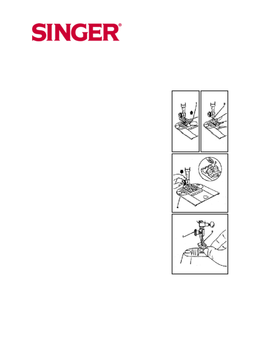 Changing presser feet | SINGER 10 User Manual | Page 11 / 47