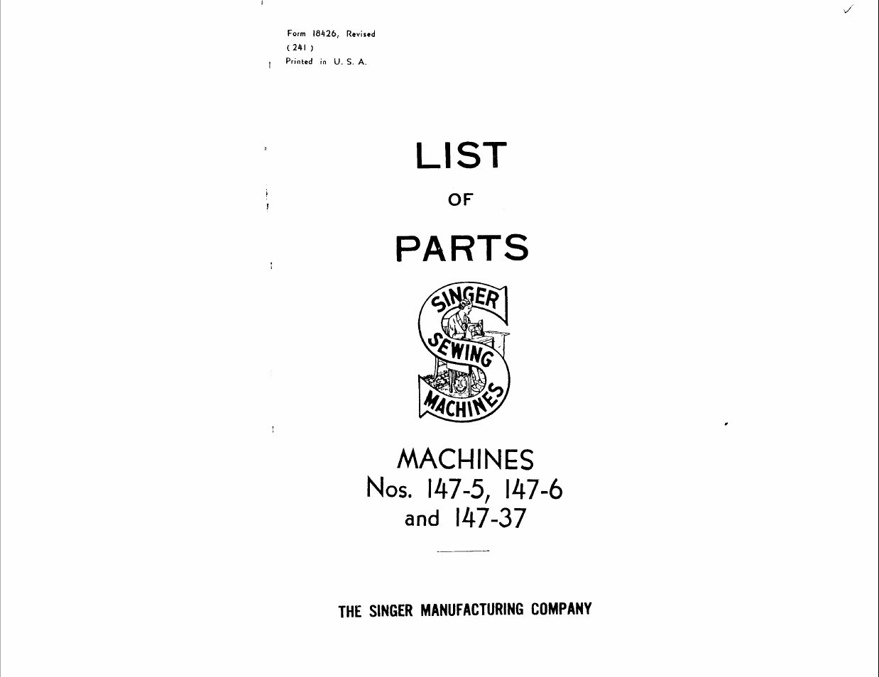 SINGER 147-5 User Manual | 56 pages