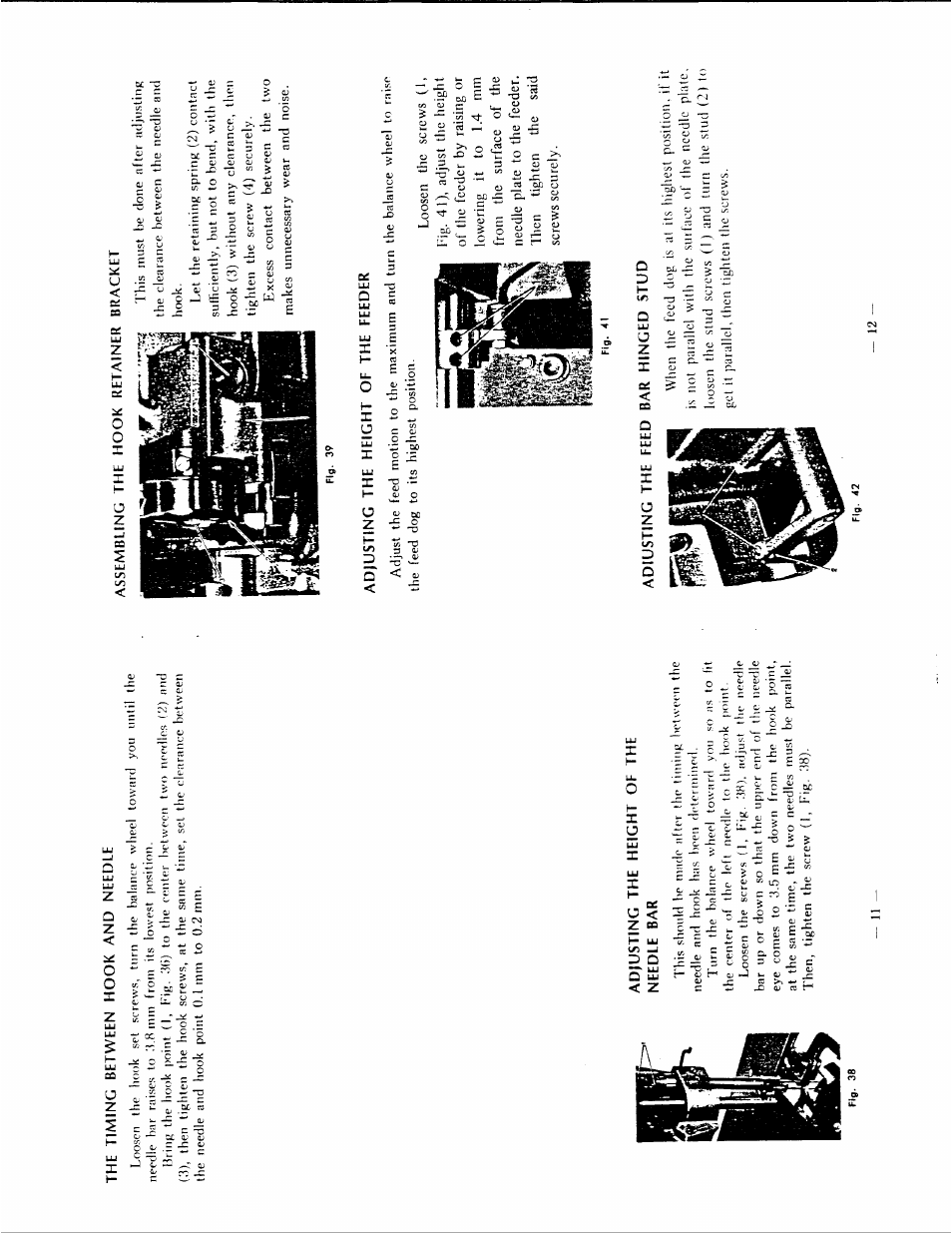 Adiusting the height of the needle bar, Adjusting the height of the feeder, Adjusting the height of the needle bar | SINGER 132B26 User Manual | Page 8 / 9