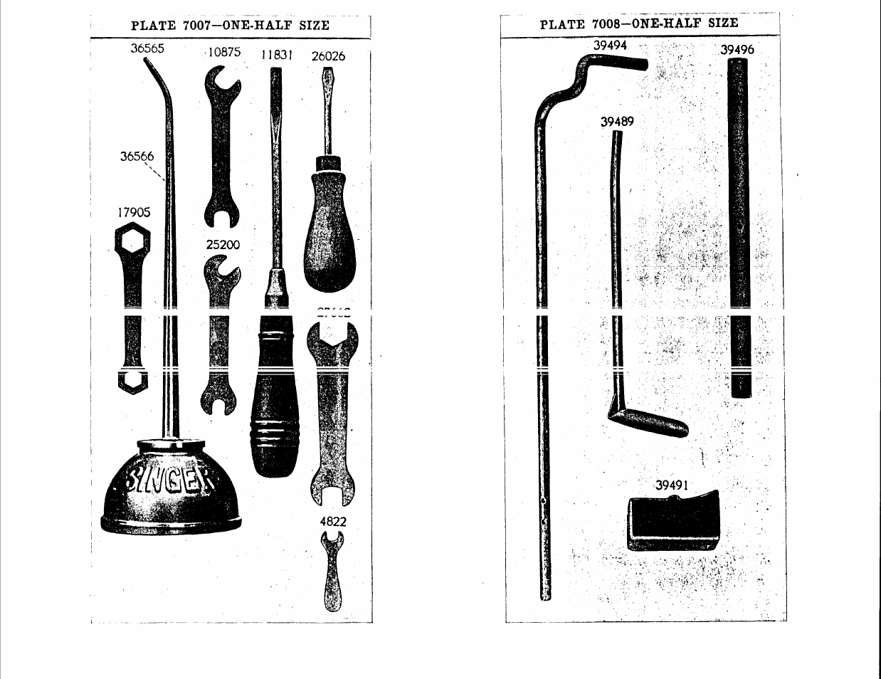 Plate 7007-one-half size | SINGER 114-20 User Manual | Page 34 / 36