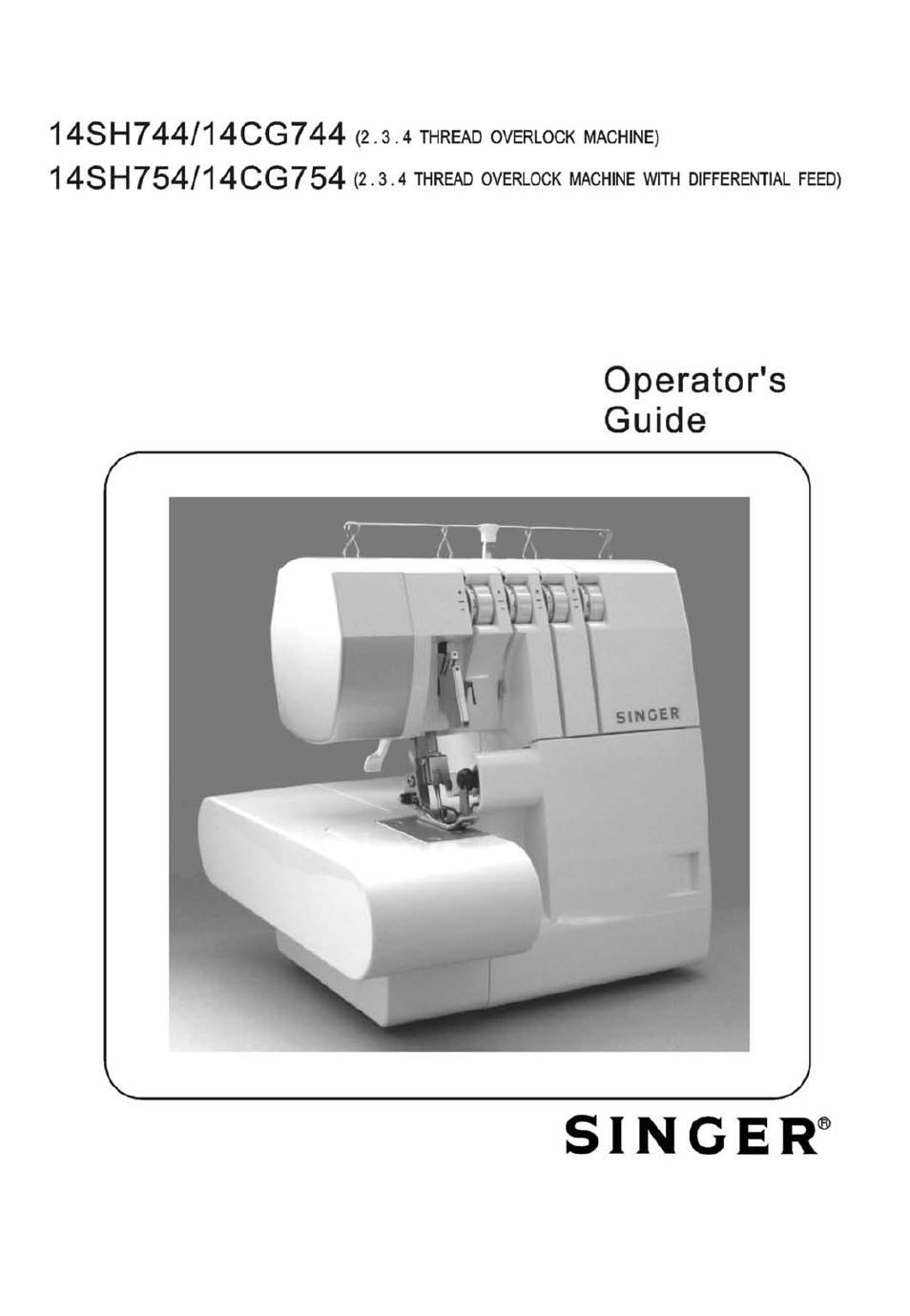 SINGER 14SH754/14CG754 User Manual | 53 pages