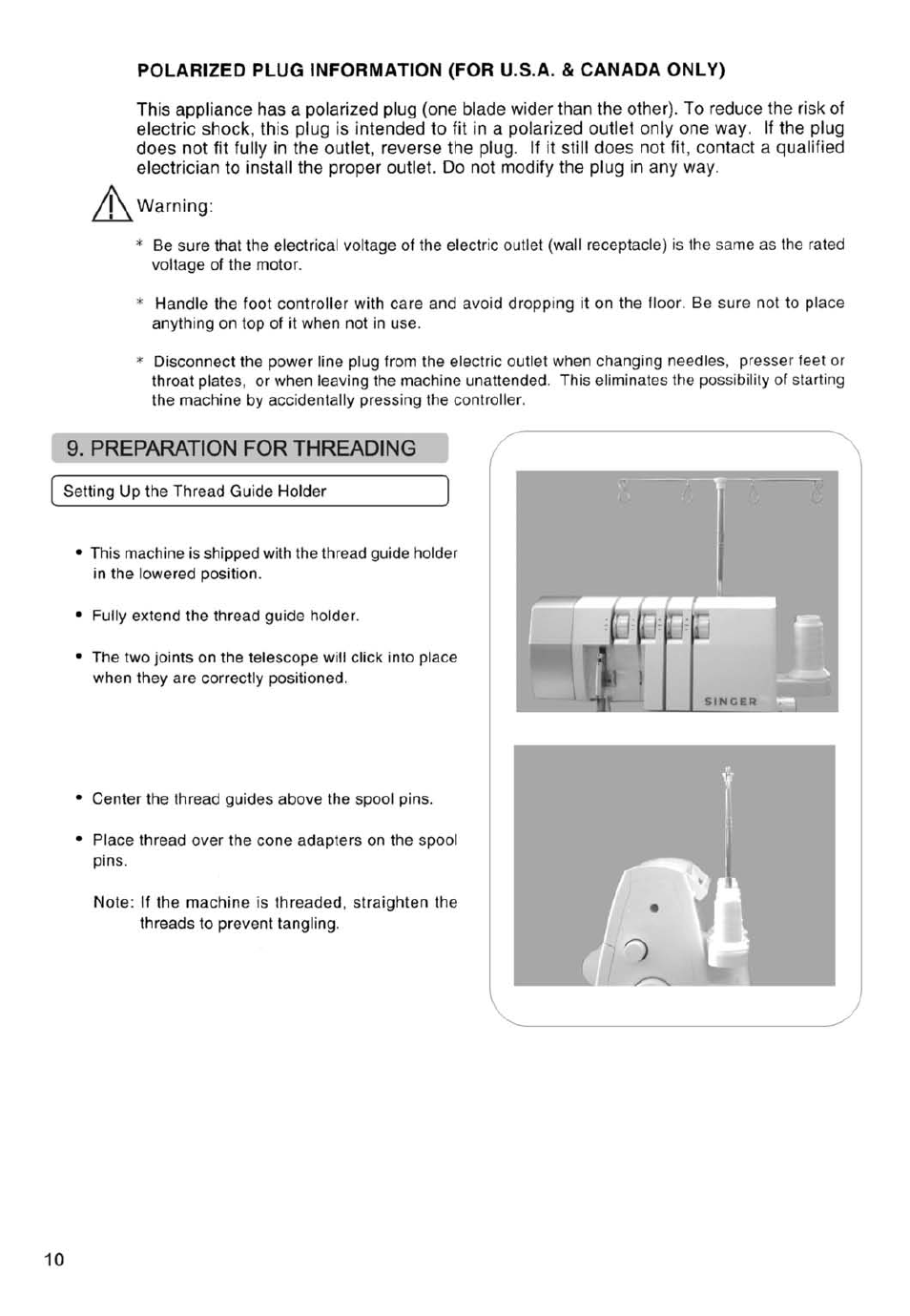 Preparation for threading | SINGER 14SH754/14CG754 User Manual | Page 11 / 53