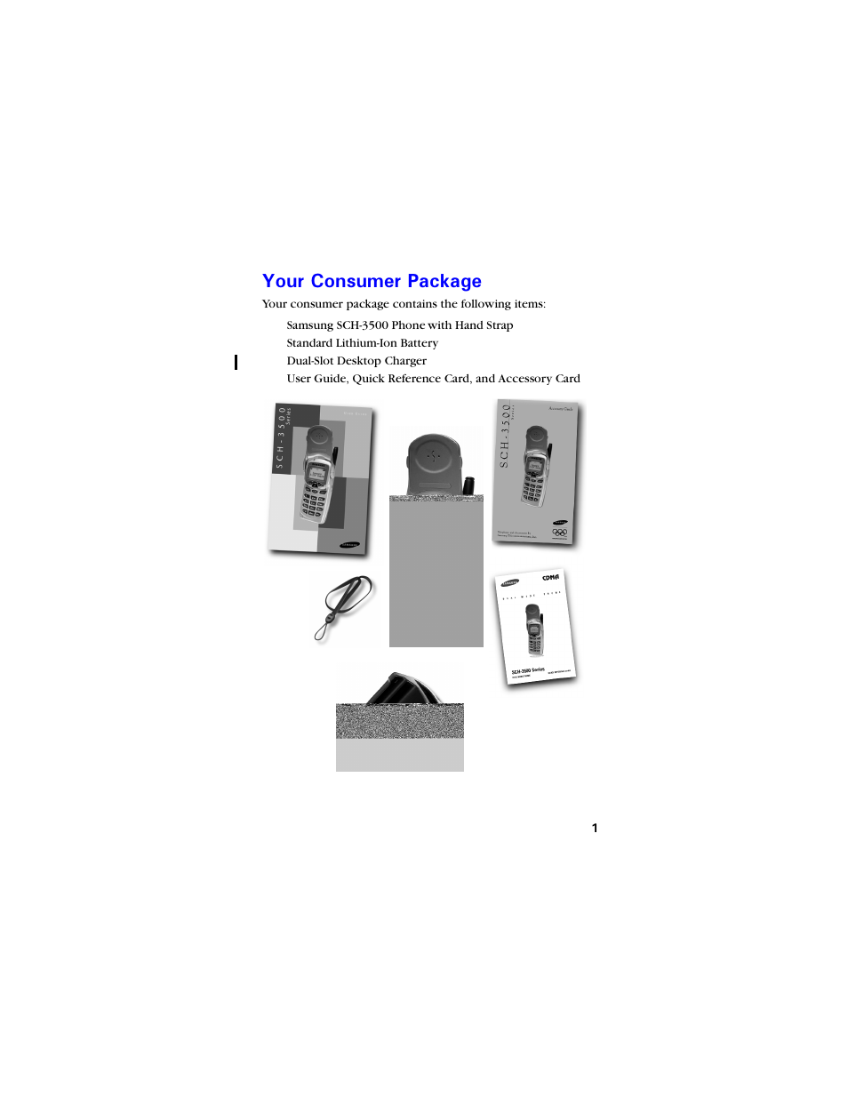 Your consumer package, Qwt %qpuwogt 2cemcig | Samsung SCH-3550 User Manual | Page 13 / 110