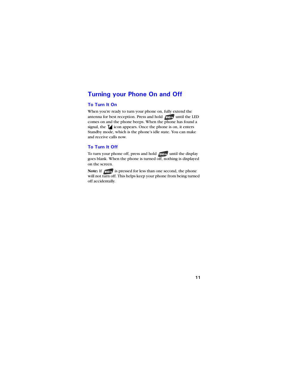 Turning your phone on and off, To turn it on, To turn it off | 6wtpkpi [qwt 2jqpg 1p cpf 1hh, To turn it on 11 to turn it off 11 | Samsung SCH-3550 User Manual | Page 23 / 110