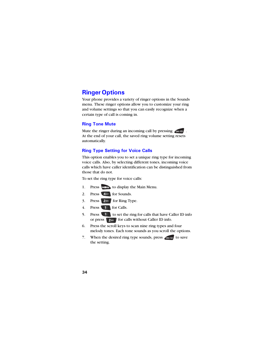 Ringer options, Ring tone mute, Ring type setting for voice calls | 4kpigt 1rvkqpu, 4kpigt, 1rvkqpu | Samsung SCH-3550 User Manual | Page 46 / 110