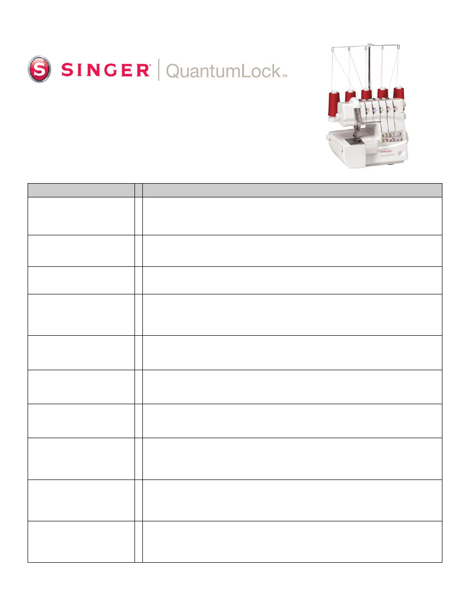 SINGER 14T967DC User Manual | 3 pages