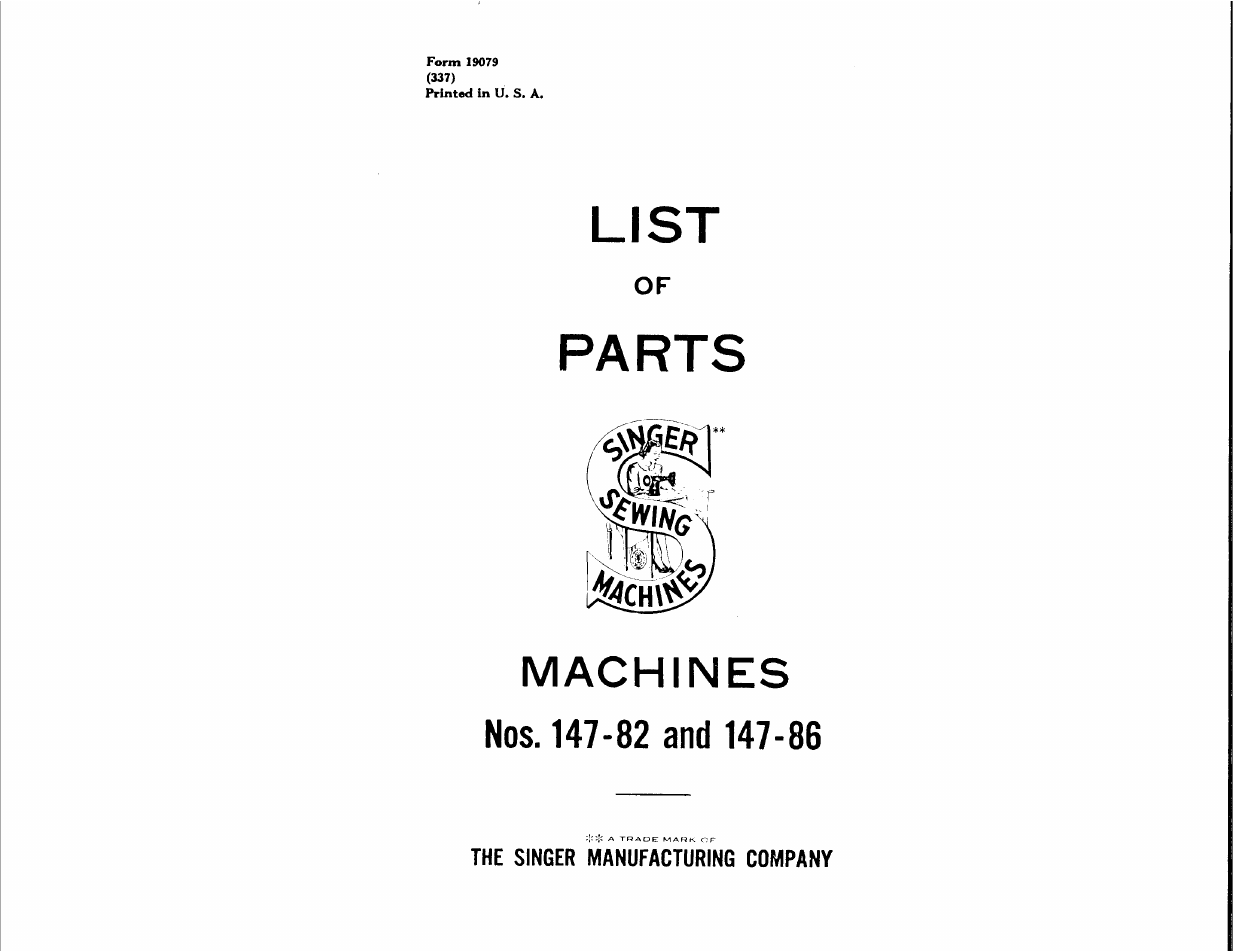 SINGER 147-82 User Manual | 30 pages