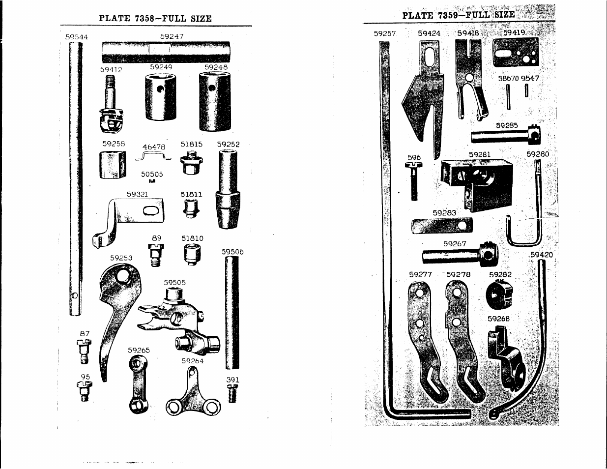 Plate 7358-full size, Plate 7359-full size | SINGER 105-20 User Manual | Page 18 / 23