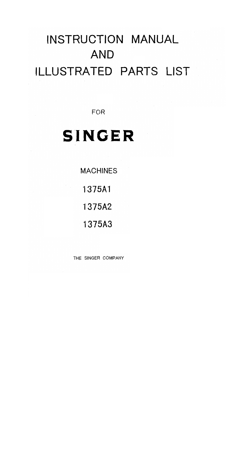 SINGER 1375A3 User Manual | 33 pages