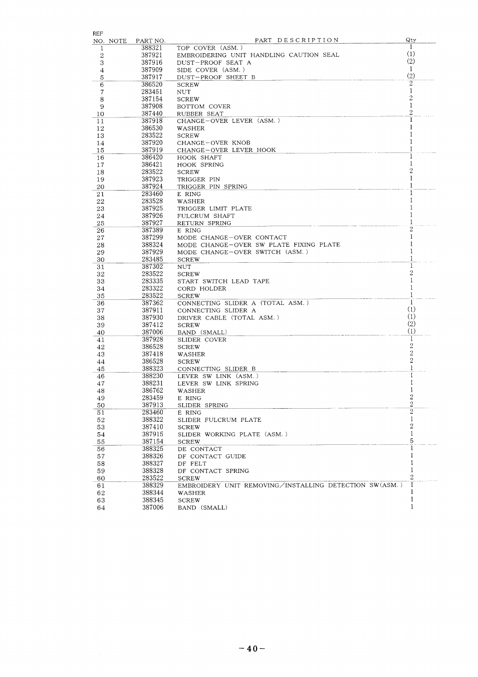 SINGER XL-6000 User Manual | Page 44 / 51