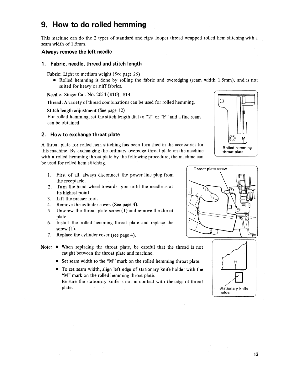 How to do rolled hemming | SINGER 14U 34B/234B User Manual | Page 17 / 31