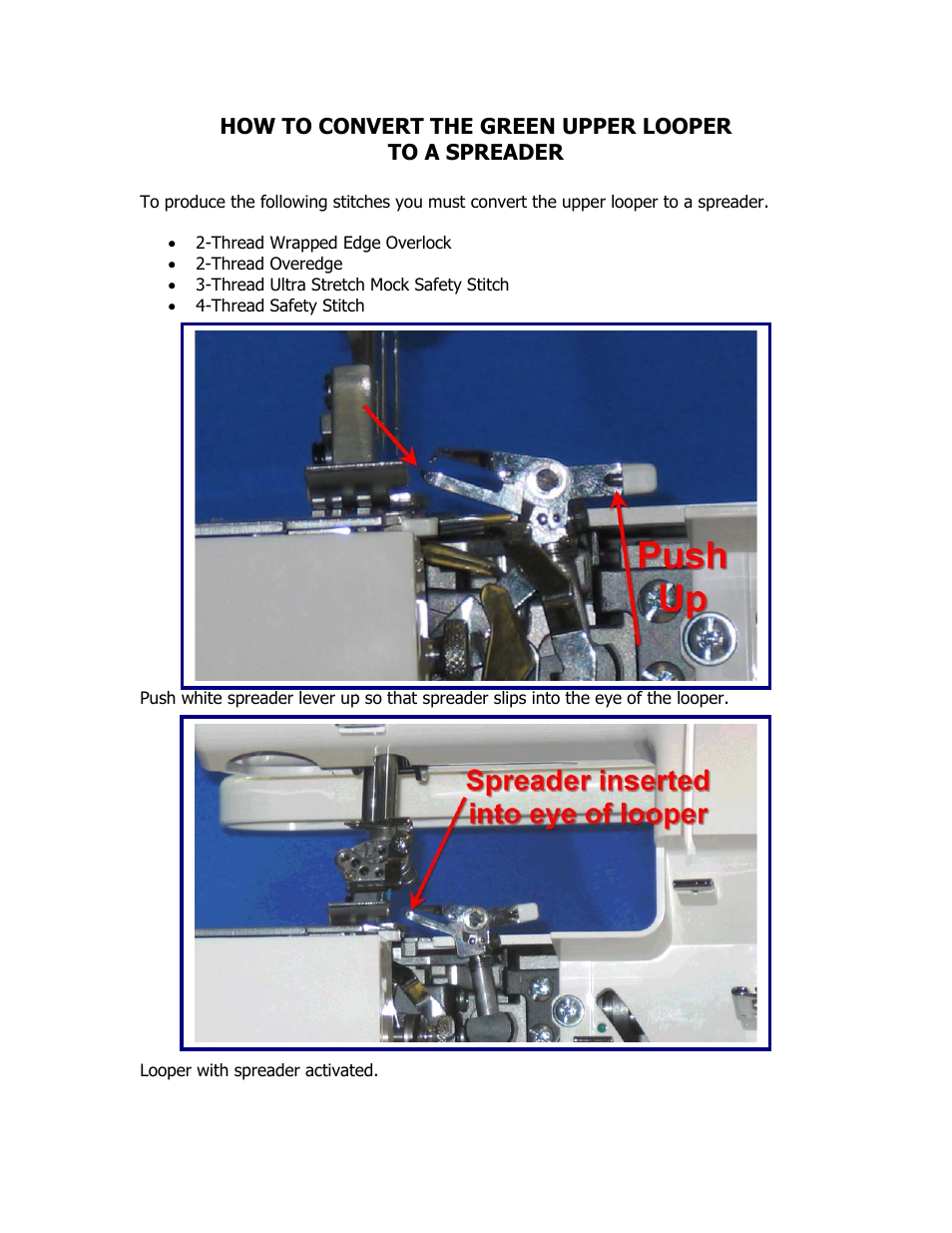 Convert upper looper to spreader | SINGER 14T957DC User Manual | Page 47 / 48