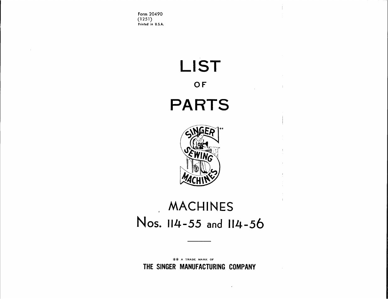 SINGER 114-56 User Manual | 22 pages