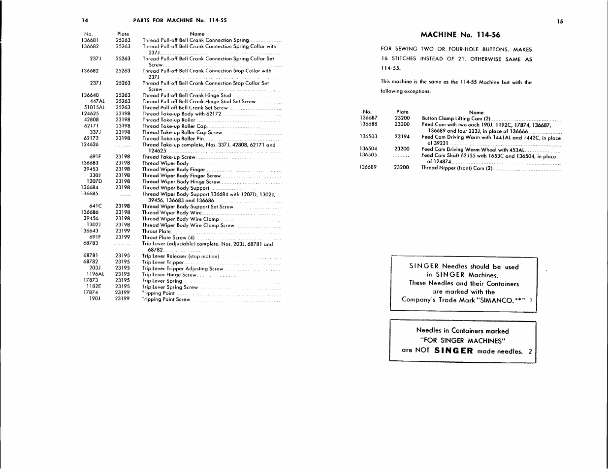 SINGER 114-56 User Manual | Page 8 / 22