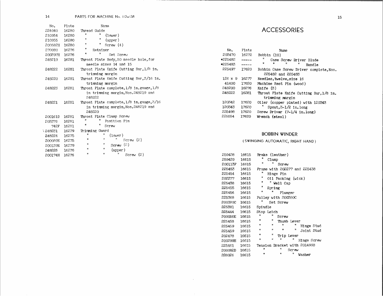 Accessories | SINGER 112W138 User Manual | Page 8 / 19