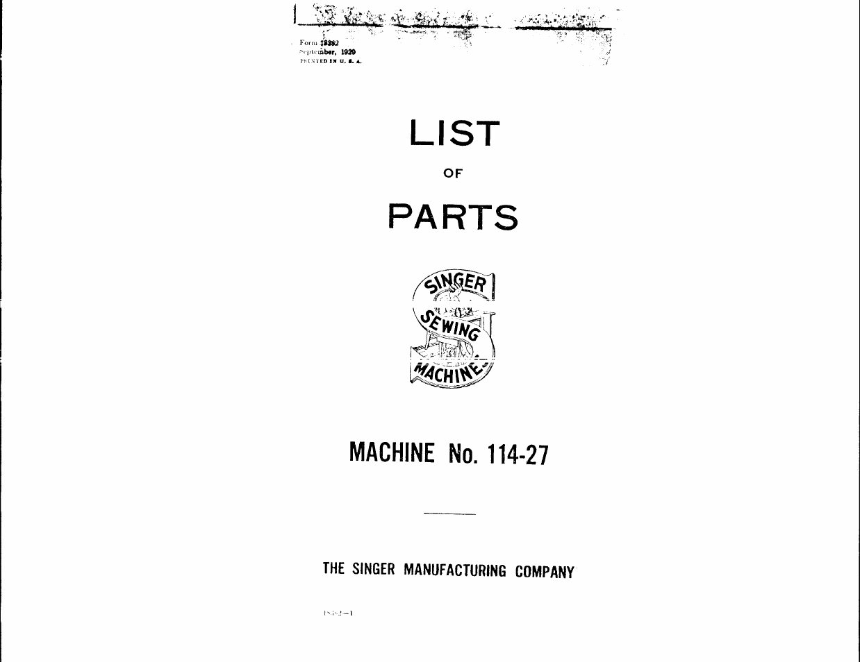 SINGER 114-27 User Manual | 36 pages