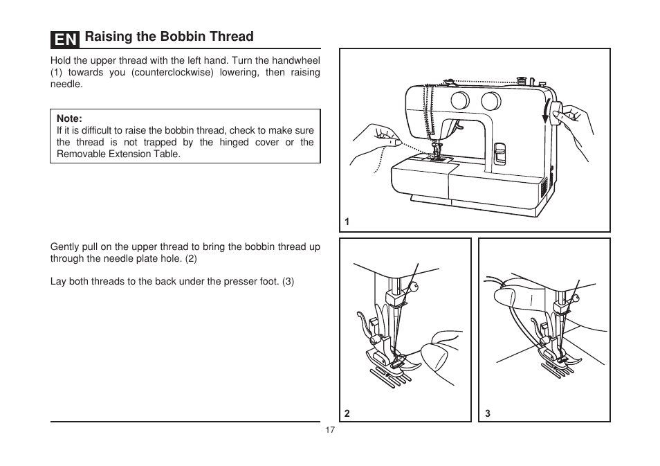 Raising the bobbin thread | SINGER 1408 User Manual | Page 24 / 62