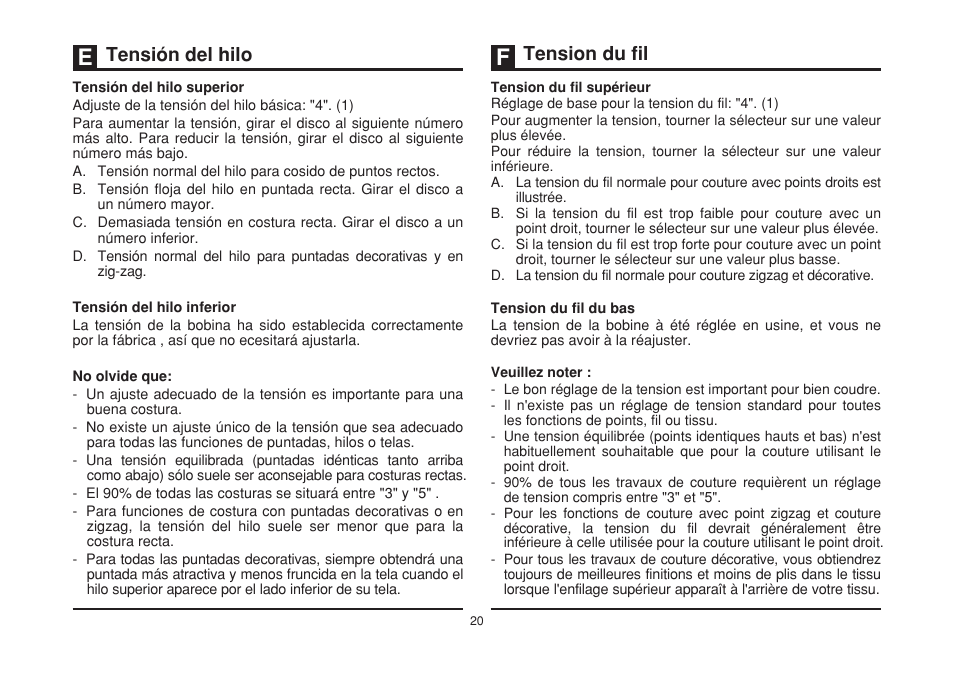 Tensión del hilo tension du fil | SINGER 1408 User Manual | Page 27 / 62