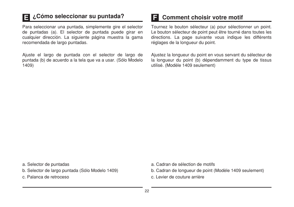 Cómo seleccionar su puntada, Comment choisir votre motif | SINGER 1408 User Manual | Page 29 / 62