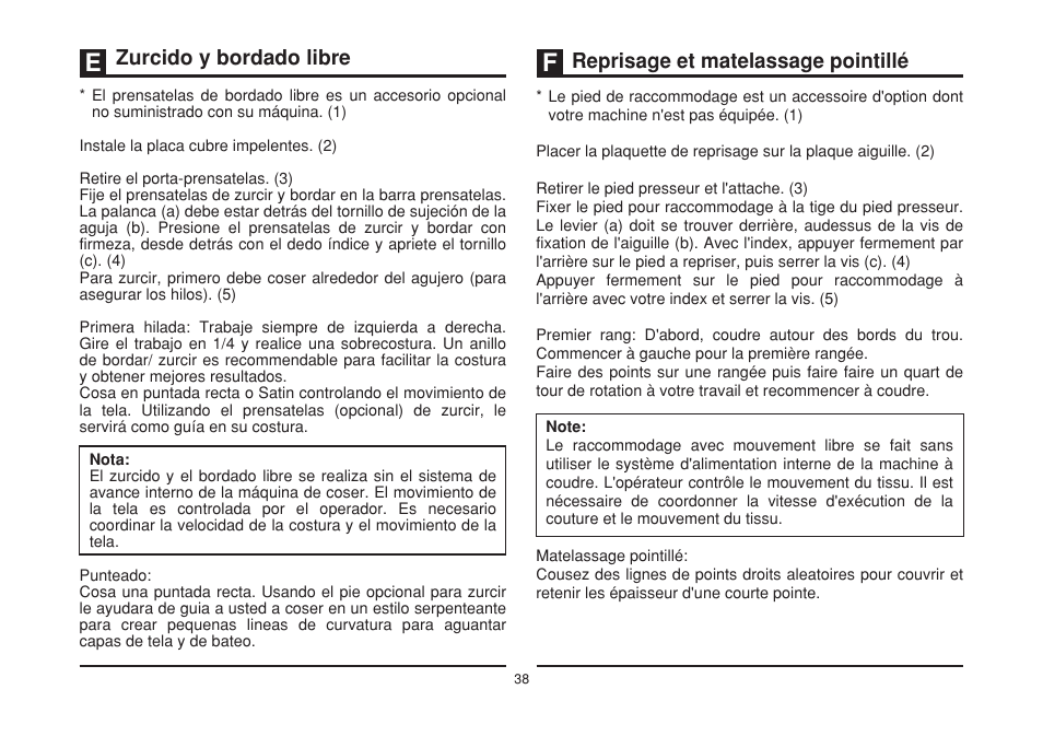 Zurcido y bordado libre, Reprisage et matelassage pointillé | SINGER 1408 User Manual | Page 45 / 62