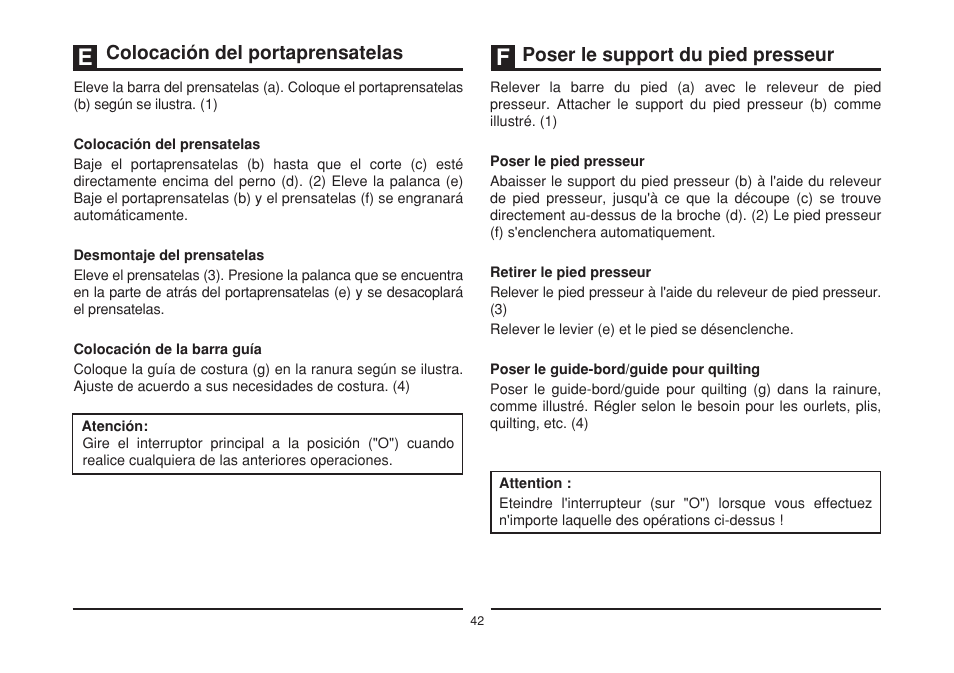 Colocación del portaprensatelas, Poser le support du pied presseur | SINGER 1408 User Manual | Page 49 / 62