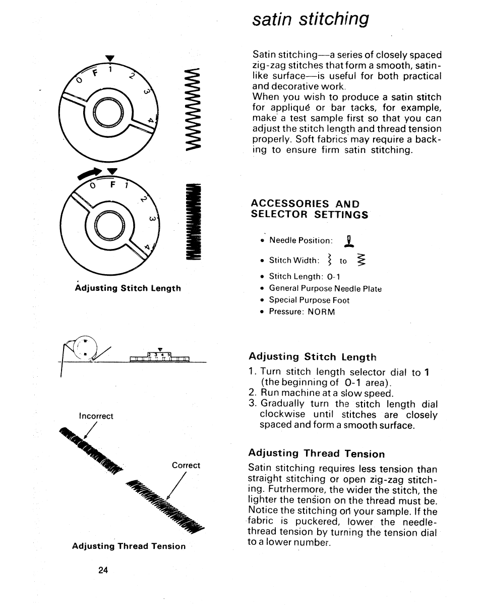 Satin stitching | SINGER 1021 User Manual | Page 28 / 56