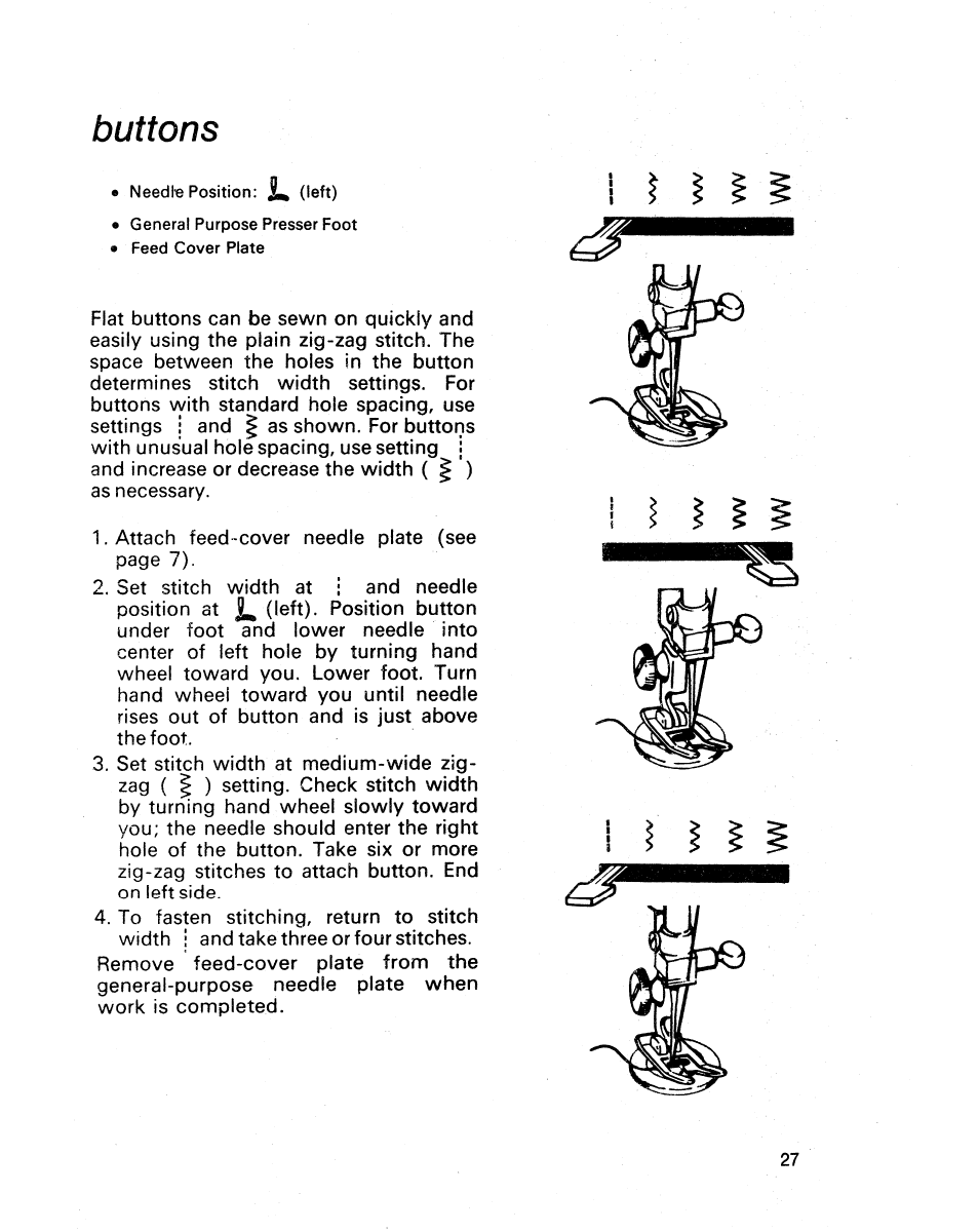 Buttons | SINGER 1021 User Manual | Page 31 / 56