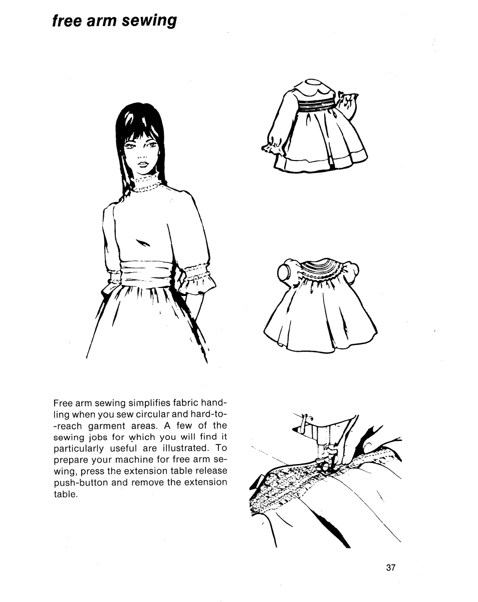 Free arm sewing | SINGER 1021 User Manual | Page 41 / 56