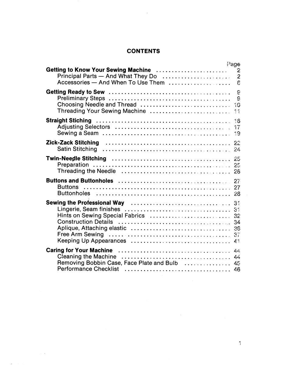 SINGER 1021 User Manual | Page 5 / 56