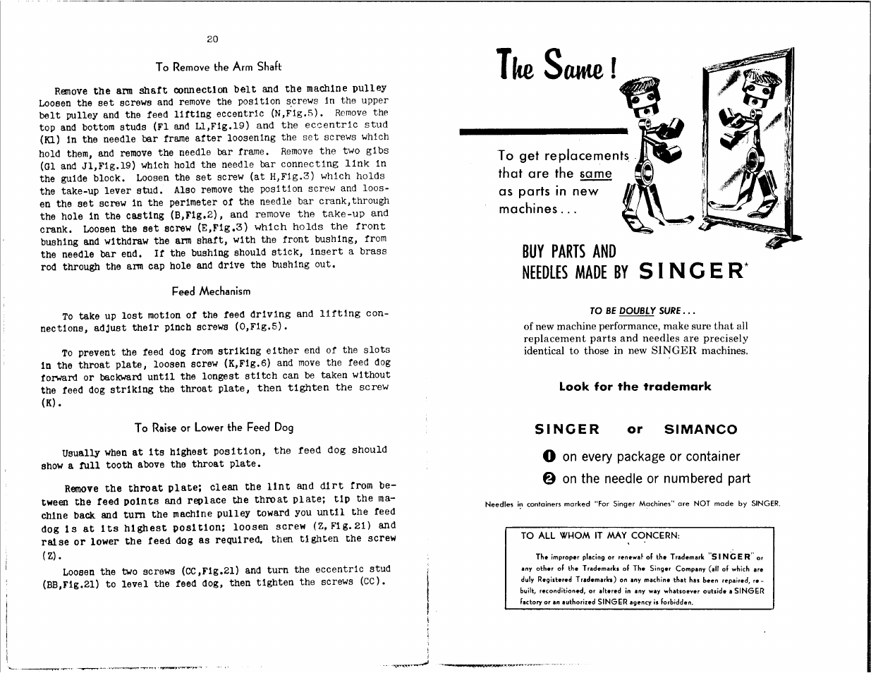 Titc s, Buy parts and needles made by | SINGER 143G2 User Manual | Page 12 / 12