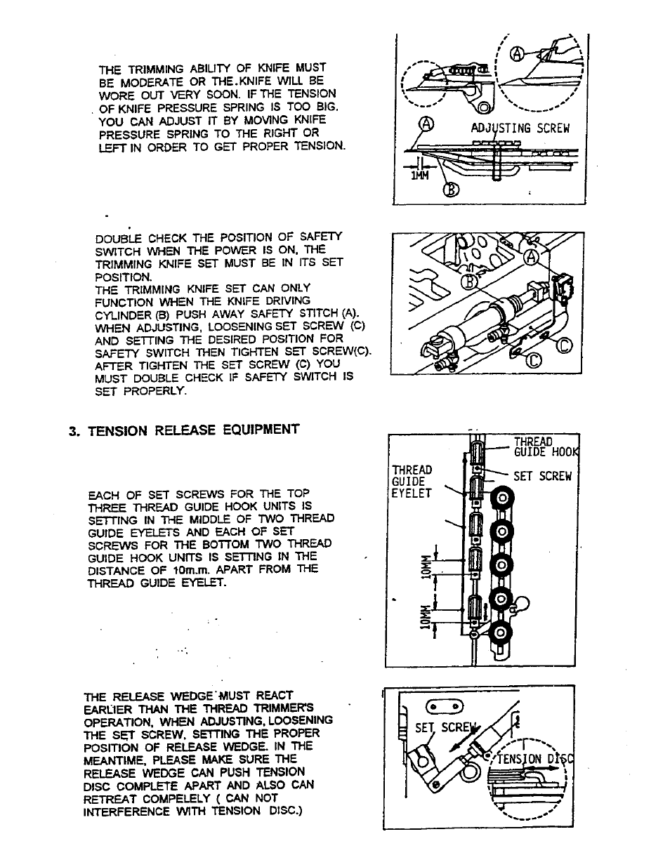 Tension release equipment | SINGER UT-1 User Manual | Page 11 / 22